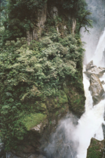 A waterfall in Baños, Ecuador