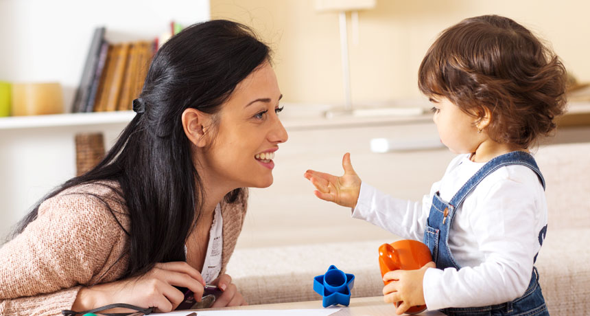 Mom and child playing